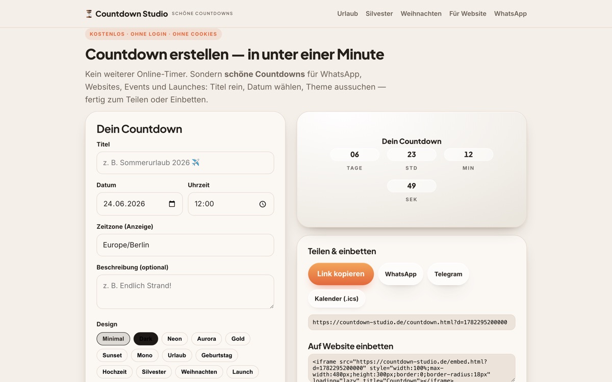 Website Countdown Studio