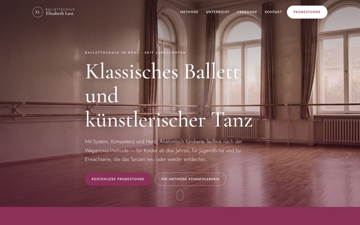Website Ballettschule Lust