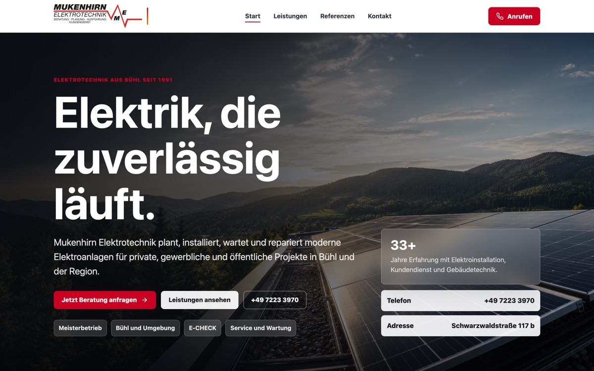 Website Mukenhirn Elektrotechnik