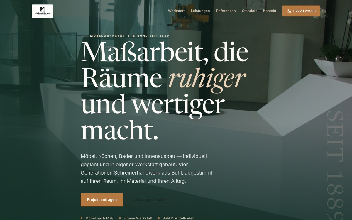 Website Schreinerei Morath